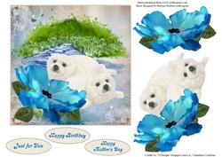 Twin Pups Topper & Decoupage
