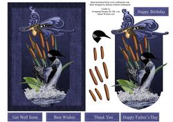 Loon Scenic Topper with Decoupage