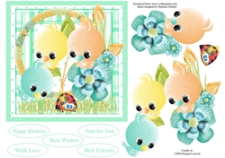 Birdies Love Friends Topper with Decoupage