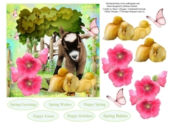 Spring Babies Topper with Decoupage