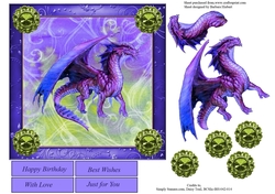 Purple Dragon Topper with Decoupage