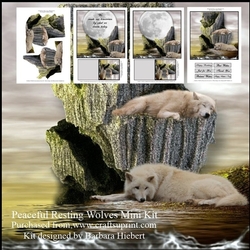 Peaceful Resting Wolves Mini KIt