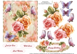 Glowing Softly Roses Topper with Decoupage