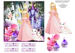 Princess Cup Cake and Friends Topper with Decoupage