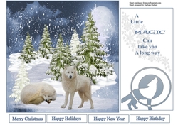Winter Wolf Quick and Easy Topper with Insert