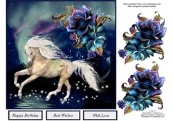 Wild Horses & Roses Topper with Decoupage