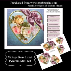 Vintage Rose Heart Pyramid Mini Kit
