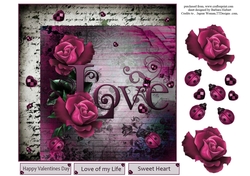 Love Heart Topper with Decoupage