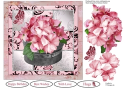 Pink Flowers Topper with Decoupage