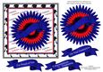 Graduation Rosettes Navy and Red 1