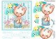 Raining Love hearts Bear Topper with Decoupage