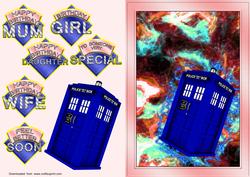 Time Travel Box in Vortex A5 Card with Decoupage