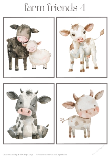 Farm Friends 4 - Toppers x 4 Sheet