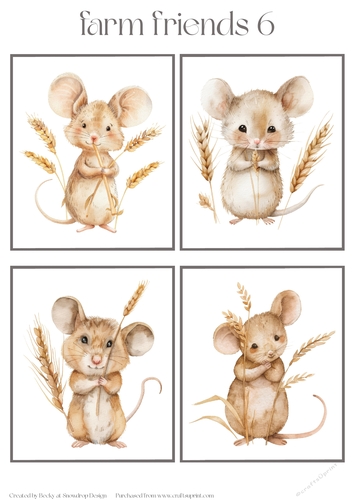 Farm Friends 6 - Toppers x 4 Sheet