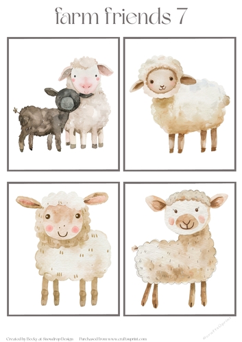 Farm Friends 7 - Toppers x 4 Sheet