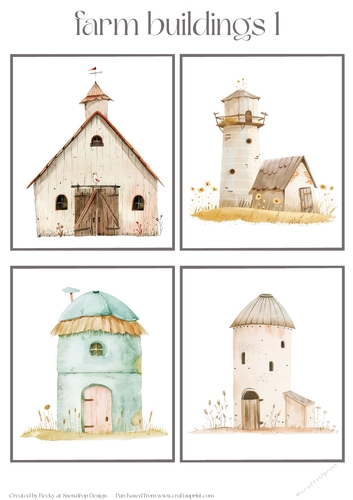 Farm Buildings 1 - Toppers x 4 Sheet
