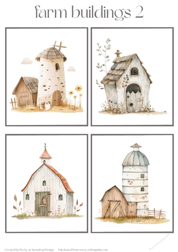 Farm Buildings 2 - Toppers x 4 Sheet