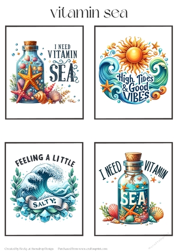 Vitamin Sea Beach - Toppers x 4 Sheet