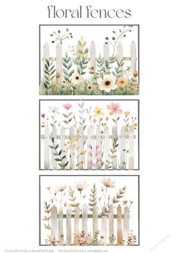Floral Fences - Toppers x 3 Sheet