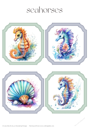 Sea Life 1 - Toppers x 4 Sheet