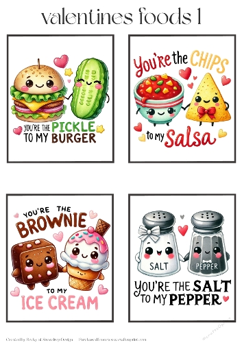 Valentines Foods 1 - Toppers x 4 Sheet