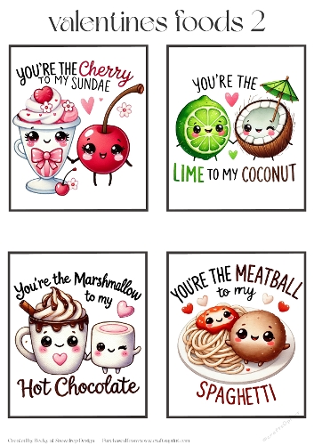 Valentines Foods 2 - Toppers x 4 Sheet