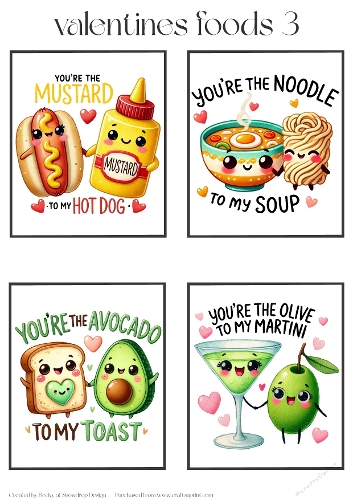 Valentines Foods 3 - Toppers x 4 Sheet