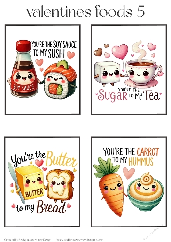 Valentines Foods 5 - Toppers x 4 Sheet