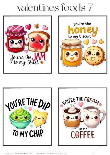 Valentines Foods 7 - Toppers x 4 Sheet