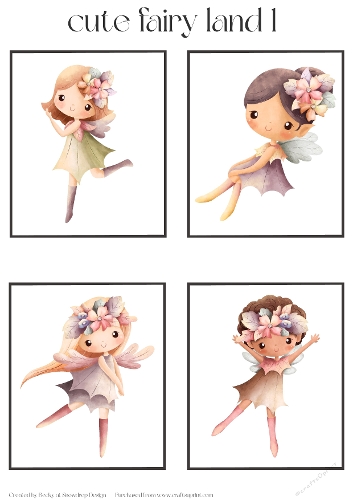 Cute Fairy Land 1 - Toppers x 4 Sheet