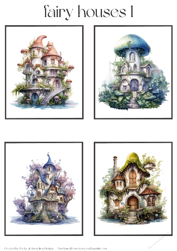 Fairy Houses 1 - Toppers x 4 Sheet