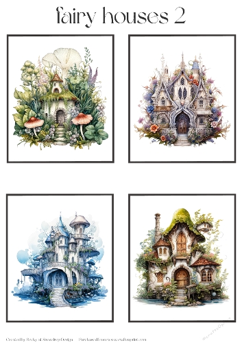 Fairy Houses 2 - Toppers x 4 Sheet