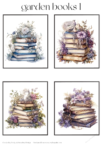Garden Books 1 - Toppers x 4 Sheet