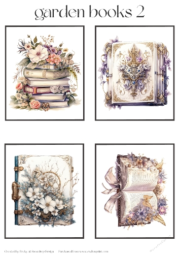 Garden Books 2 - Toppers x 4 Sheet