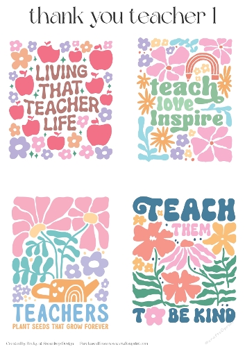 Thank You Teacher 1 - Toppers x 4 Sheet