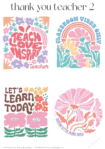 Thank You Teacher 2 - Toppers x 4 Sheet