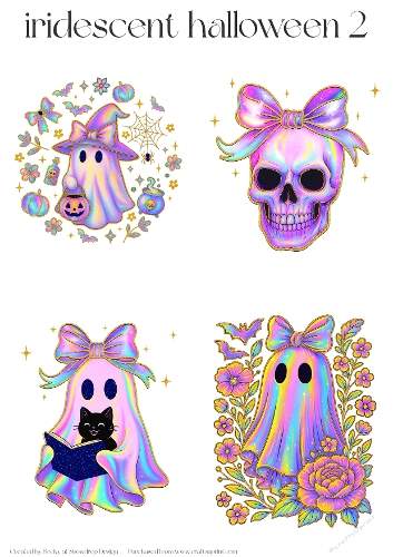 Iridescent Halloween 2 - Toppers x 4 Sheet