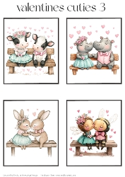 Valentines Cuties 3 - Toppers x 4 Sheet