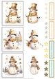 Golden Christmas 1 - Snowman Decoupage Sheet