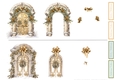 Golden Christmas 2 - Doors and Wreaths Decoupage Sheet