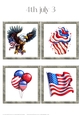 4th July/Independence Day 3 - Toppers x 4 Sheet