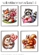 Valentines Woodland 4 - Toppers x 4 Sheet