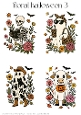 Floral Halloween 3 - Toppers x 4 Sheet