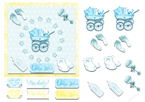New Baby - Blue & Lemon