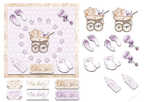 New Baby - Soft Brown &  Lilac