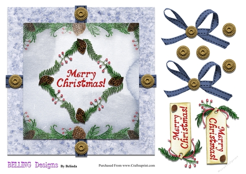Christmas - Fern & Cones.