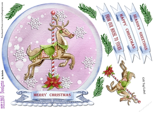Christmas - Reindeer - Merry Go Round - Globe 