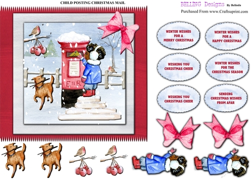Christmas - Child Posting Mail With Dog
