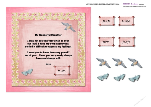 Daughter - My Wonderful Daughter - Heartfelt Words