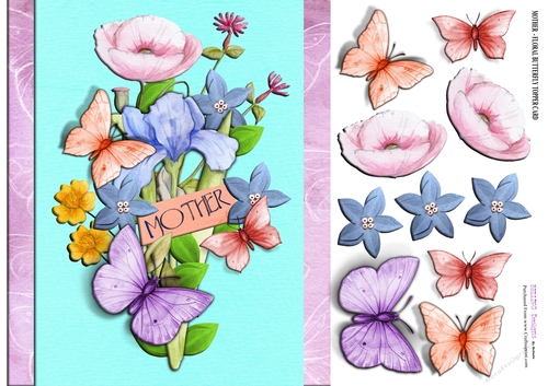 Mother - Floral Butterfly 